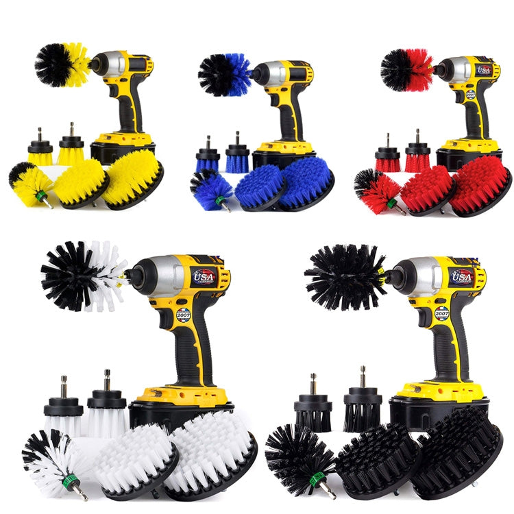 6 PCS / Set Electric Drill Head Car Tire Floor Crevice Cleaning Brush(Black) - Car washing supplies by PMC Jewellery | Online Shopping South Africa | PMC Jewellery