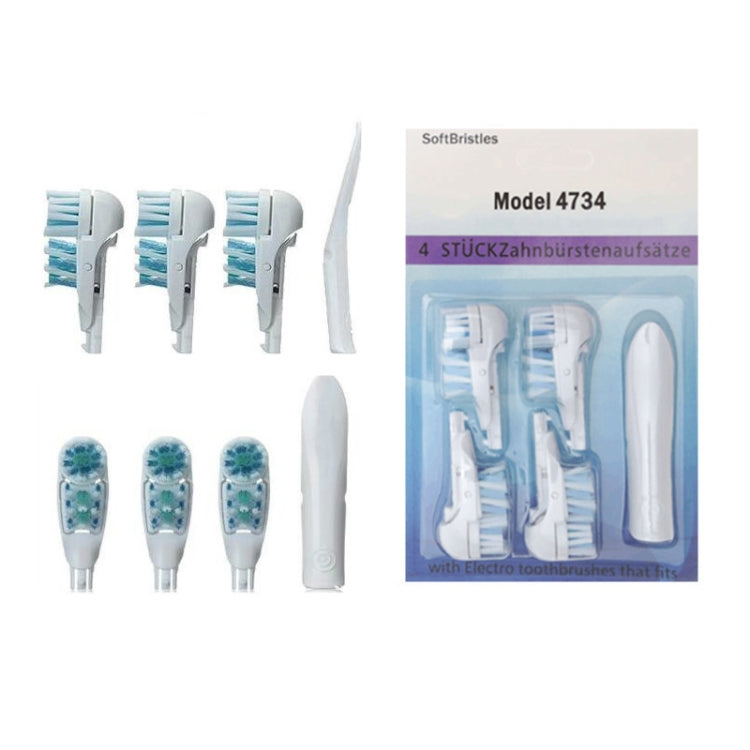 4 PCS/Set Multi-directional Electric Replacement Toothbrush Head for Oral B 3733 4732 4734 - Replacement Brush Heads by PMC Jewellery | Online Shopping South Africa | PMC Jewellery