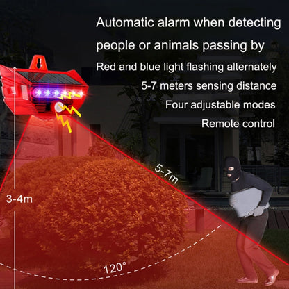 RC-710 Solar Burglar Alarm Light Remote Control Human Body Induction Drive(Red) - Solar Lights by PMC Jewellery | Online Shopping South Africa | PMC Jewellery