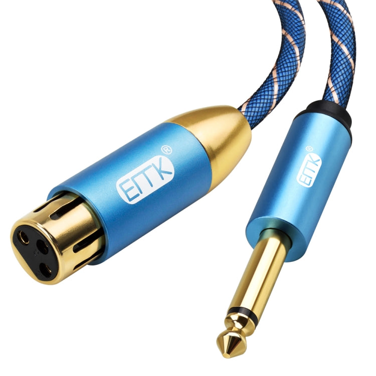 EMK KN603 2Pin 6.5mm Canon Line Balanced Audio Microphone Line,Cable Length: 0.5m(Blue) - Microphone Audio Cable & Connector by EMK | Online Shopping South Africa | PMC Jewellery | Buy Now Pay Later Mobicred