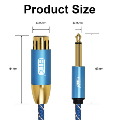 EMK KN603 2Pin 6.5mm Canon Line Balanced Audio Microphone Line,Cable Length: 0.5m(Blue) - Microphone Audio Cable & Connector by EMK | Online Shopping South Africa | PMC Jewellery | Buy Now Pay Later Mobicred