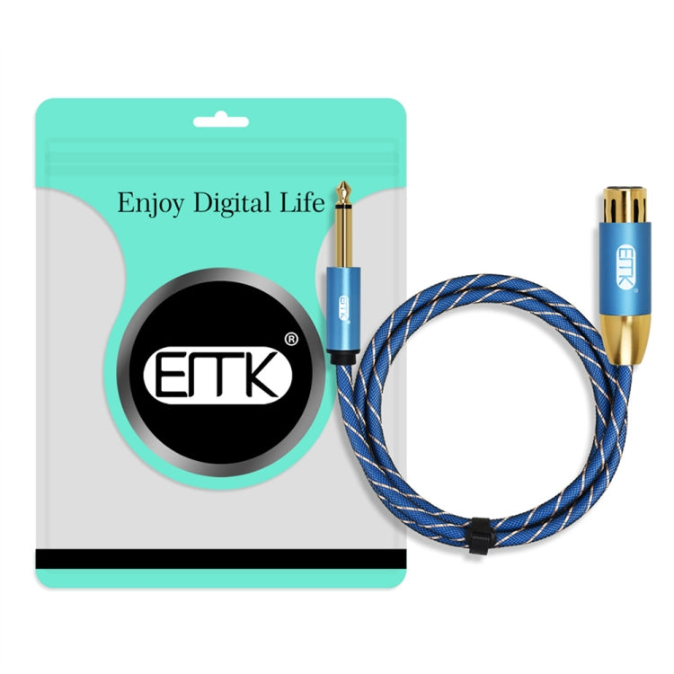 EMK KN603 2Pin 6.5mm Canon Line Balanced Audio Microphone Line,Cable Length: 2m(Blue) - Microphone Audio Cable & Connector by EMK | Online Shopping South Africa | PMC Jewellery | Buy Now Pay Later Mobicred