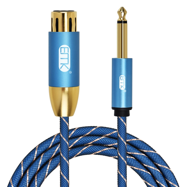 EMK KN603 2Pin 6.5mm Canon Line Balanced Audio Microphone Line,Cable Length: 3m(Blue) - Microphone Audio Cable & Connector by EMK | Online Shopping South Africa | PMC Jewellery | Buy Now Pay Later Mobicred