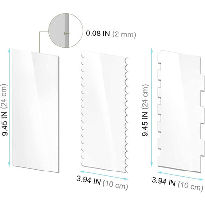 6 In 1 Clear Acrylic Cake Scraper Smoothing Tool Set - Baking Pastry Tools by PMC Jewellery | Online Shopping South Africa | PMC Jewellery