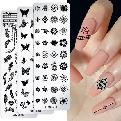 5 PCS Nail Art Print Template Nail Art Tools(OMQ-05) - Nail Art Equipment by PMC Jewellery | Online Shopping South Africa | PMC Jewellery | Buy Now Pay Later Mobicred