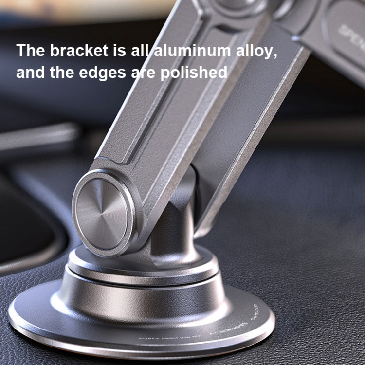 Aluminum Alloy Rotatable Lift Mobile Phone Holder Car Holder,Style: Magnetic Silver - Car Holders by PMC Jewellery | Online Shopping South Africa | PMC Jewellery | Buy Now Pay Later Mobicred