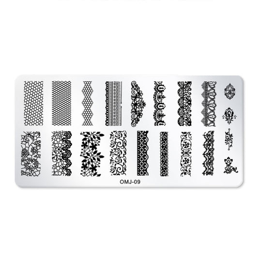 5 PCS Square Nail Art Print Template Nail Accessories(OMJ-09) - Nail Art Equipment by PMC Jewellery | Online Shopping South Africa | PMC Jewellery | Buy Now Pay Later Mobicred