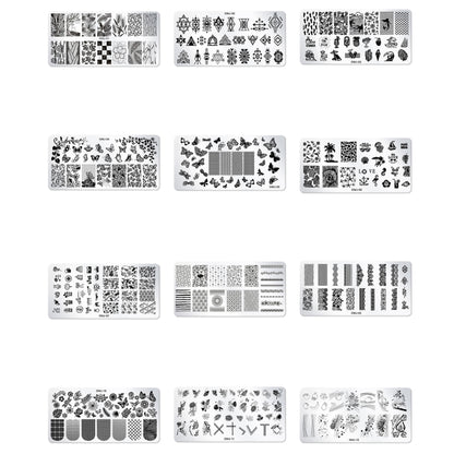 5 PCS Square Nail Art Print Template Nail Accessories(OMJ-06) - Nail Art Equipment by PMC Jewellery | Online Shopping South Africa | PMC Jewellery | Buy Now Pay Later Mobicred