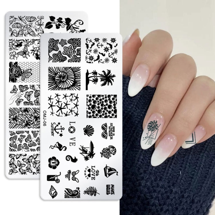 5 PCS Square Nail Art Print Template Nail Accessories(OMJ-05) - Nail Art Equipment by PMC Jewellery | Online Shopping South Africa | PMC Jewellery | Buy Now Pay Later Mobicred