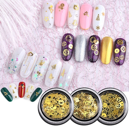 5 Boxes SP0284 Hollow Metal Decorative Patch Nail Art Accessories Nail Art Accessories(Gear 3) - Nail Stickers by PMC Jewellery | Online Shopping South Africa | PMC Jewellery | Buy Now Pay Later Mobicred