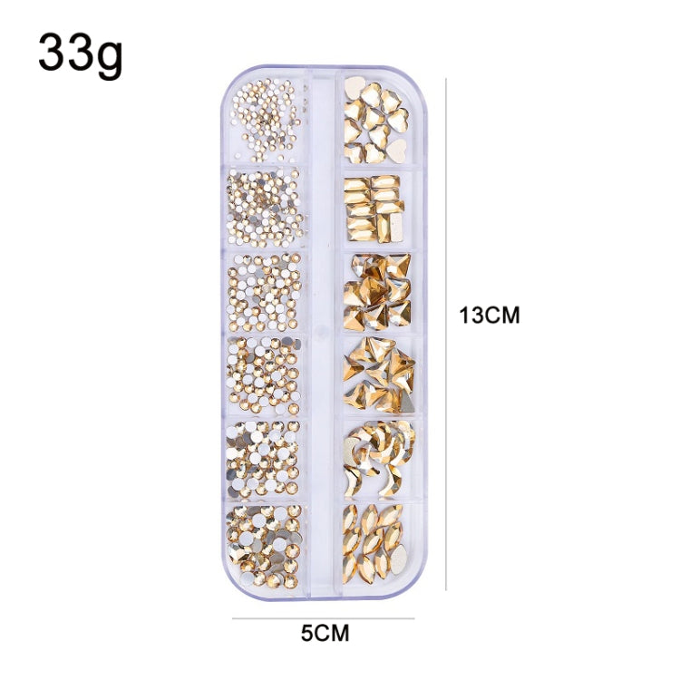 12 Grid Flat Bottom Shaped Nail Rhinestones Nail Decoration, Specification: 03 - Nail Stickers by PMC Jewellery | Online Shopping South Africa | PMC Jewellery | Buy Now Pay Later Mobicred