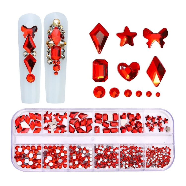 12 Grid Flat Bottom Shaped Nail Rhinestones Nail Decoration, Specification: 08 - Nail Stickers by PMC Jewellery | Online Shopping South Africa | PMC Jewellery | Buy Now Pay Later Mobicred