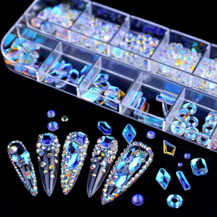 12 Grid Flat Bottom Shaped Nail Rhinestones Nail Decoration, Specification: 22 - Nail Stickers by PMC Jewellery | Online Shopping South Africa | PMC Jewellery | Buy Now Pay Later Mobicred