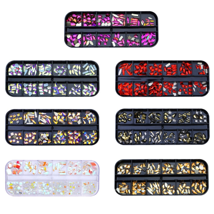 12 Grid Flat Bottom Shaped Nail Rhinestones Nail Decoration, Specification: 26 - Nail Stickers by PMC Jewellery | Online Shopping South Africa | PMC Jewellery | Buy Now Pay Later Mobicred