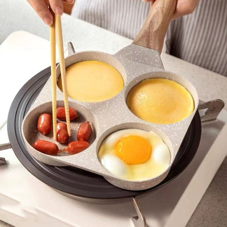 Four Hole Maifan Stone Non-stick Pan Egg Burger Frying Pan Universal Induction Cooker - Pans by PMC Jewellery | Online Shopping South Africa | PMC Jewellery