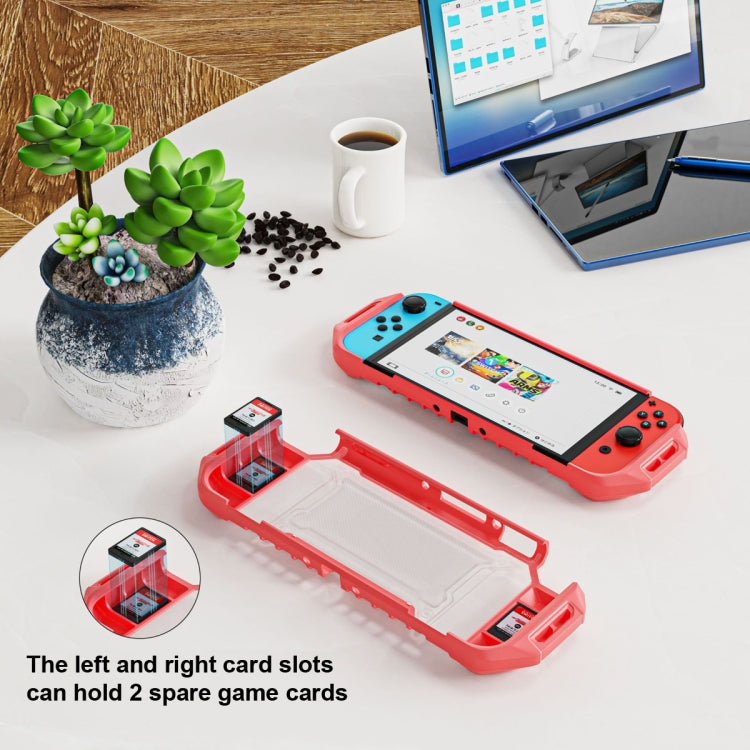 TPU+PC Two-in-one Non-slip Protective Case for Nintendo Switch OLED(Coral) - Cases by PMC Jewellery | Online Shopping South Africa | PMC Jewellery