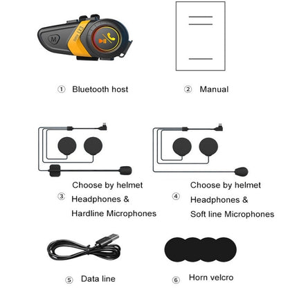 Motorcycle Helmet Call Music Navigation Bluetooth Headset, Color: Green(Soft Pipe Microphone) - Motorcycle Walkie Talkie by PMC Jewellery | Online Shopping South Africa | PMC Jewellery | Buy Now Pay Later Mobicred