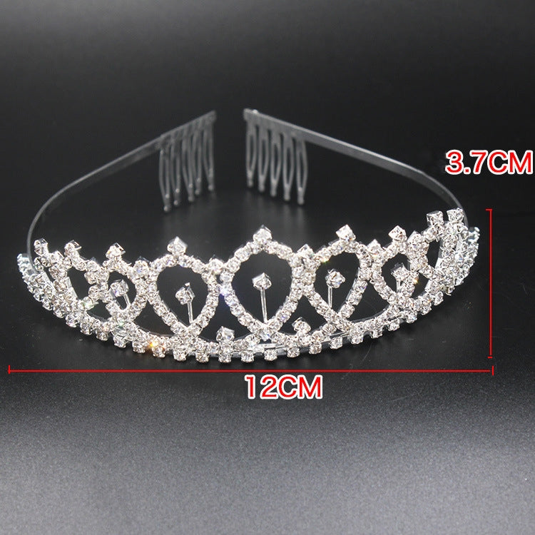 WM-02 Crystal Diamond Birthday Party Wedding Updo Crown, Color: Rose Gold Girl - Head Bands by PMC Jewellery | Online Shopping South Africa | PMC Jewellery