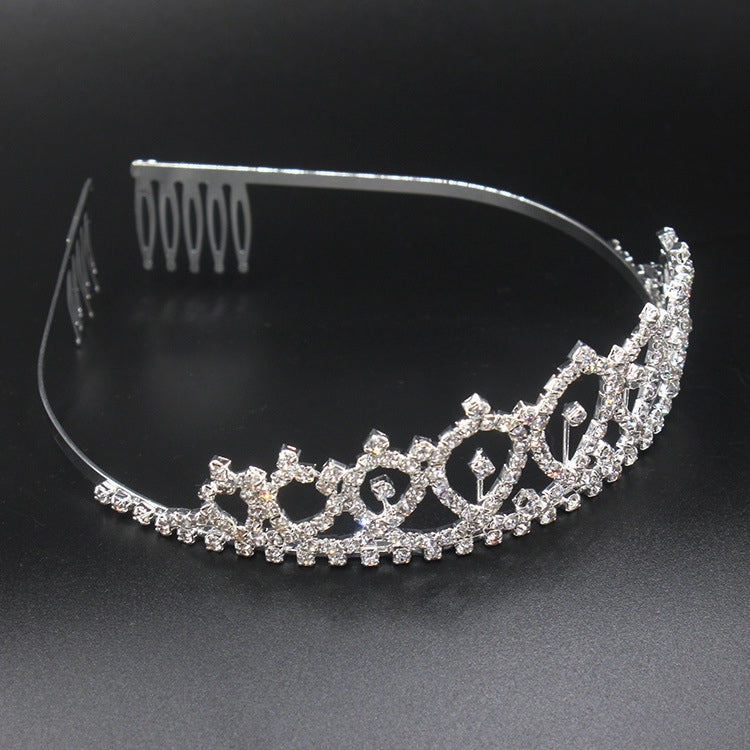 WM-02 Crystal Diamond Birthday Party Wedding Updo Crown, Color: Rose Gold 30 - Head Bands by PMC Jewellery | Online Shopping South Africa | PMC Jewellery