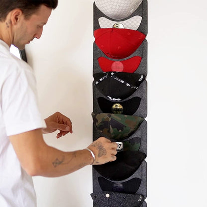 Felt Baseball Cap Display Stand Non-woven Hanging Storage Bag,Style: 14 Grids Double Row 3mm - Storage Bags by PMC Jewellery | Online Shopping South Africa | PMC Jewellery