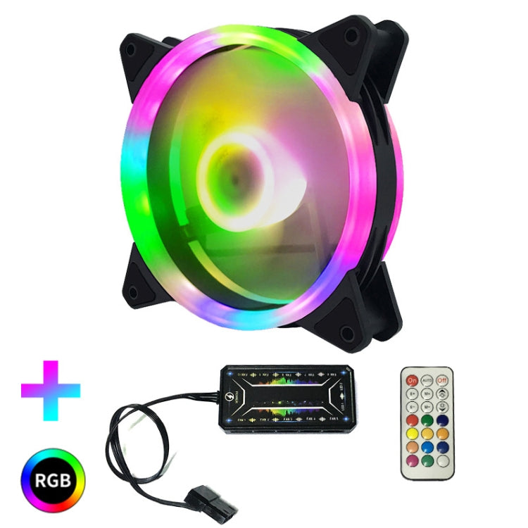 Computer CPU RGB luminous Radiator 1 Fan+Remote Control - Fan Cooling by PMC Jewellery | Online Shopping South Africa | PMC Jewellery | Buy Now Pay Later Mobicred