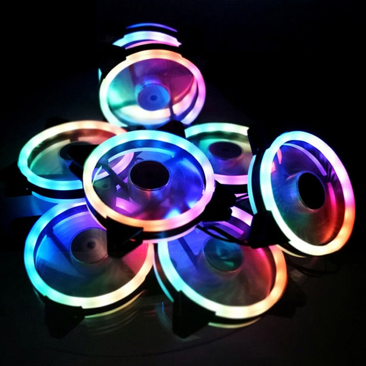 Computer CPU RGB luminous Radiator 2 Fans+Remote Control - Fan Cooling by PMC Jewellery | Online Shopping South Africa | PMC Jewellery | Buy Now Pay Later Mobicred