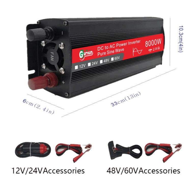Gurxun 8000W High Power Household Car Sine Wave Inverter, Specification: 48V To 220V -  by Gurxun | Online Shopping South Africa | PMC Jewellery
