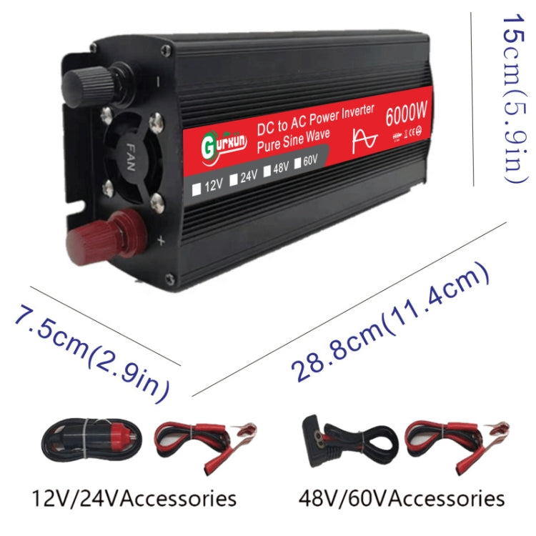 Gurxun 6000W High Power Sine Wave Inverter With Single Digital Display, Specification: 24V-220V -  by Gurxun | Online Shopping South Africa | PMC Jewellery