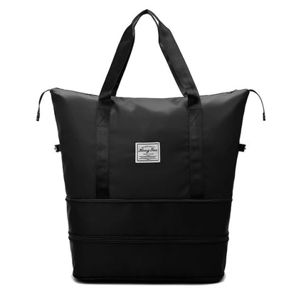 HT-224 Large Capacity Expandable Waterproof Sports Fitness Bag(Black) - Travel Bags by PMC Jewellery | Online Shopping South Africa | PMC Jewellery