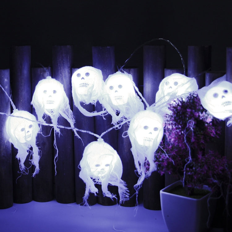 Halloween LED White Yarn Skull Ghost Festival Horror Atmosphere Decorative Lights, Style: 5m 20 Lights (White) - Decoration Lamps by PMC Jewellery | Online Shopping South Africa | PMC Jewellery