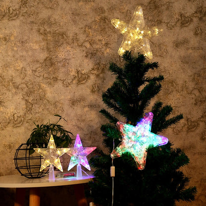 Christmas Tree Top Light LED Glowing Star Lights, Size: Small EU Plug(Red) - Decoration Lamps by PMC Jewellery | Online Shopping South Africa | PMC Jewellery