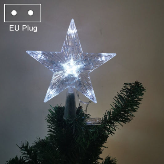 Christmas Tree Top Light LED Glowing Star Lights, Size: Large EU Plug(White) - Decoration Lamps by PMC Jewellery | Online Shopping South Africa | PMC Jewellery