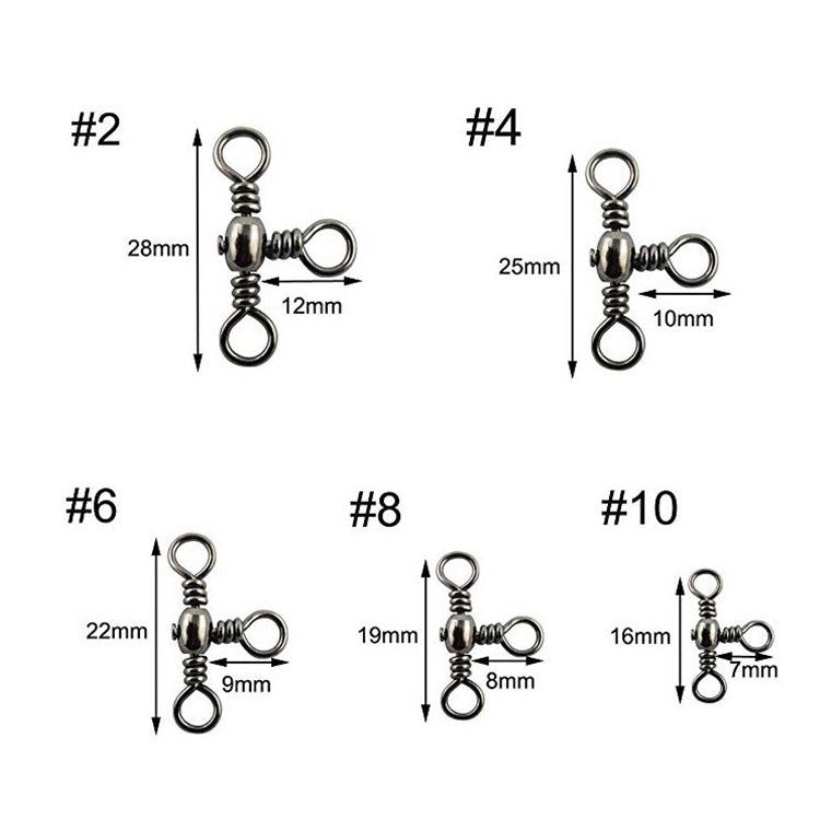 115 PCS / Box Bottle-Shaped Three-Pronged Swivel Stainless Steel Fishing Character Ring - Fishing Hooks by PMC Jewellery | Online Shopping South Africa | PMC Jewellery