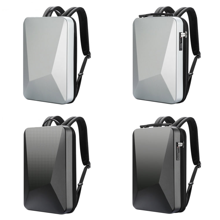 Bopai 61-93318A Hard Shell Waterproof Expandable Backpack with USB Charging Hole, Spec: Password (Silver) - Backpack by Bopai | Online Shopping South Africa | PMC Jewellery | Buy Now Pay Later Mobicred