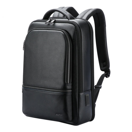 Bopai 61-70111 Cowhide Multi-compartment Waterproof Anti-theft Backpack with USB Charging Hole(Black) - Backpack by Bopai | Online Shopping South Africa | PMC Jewellery | Buy Now Pay Later Mobicred