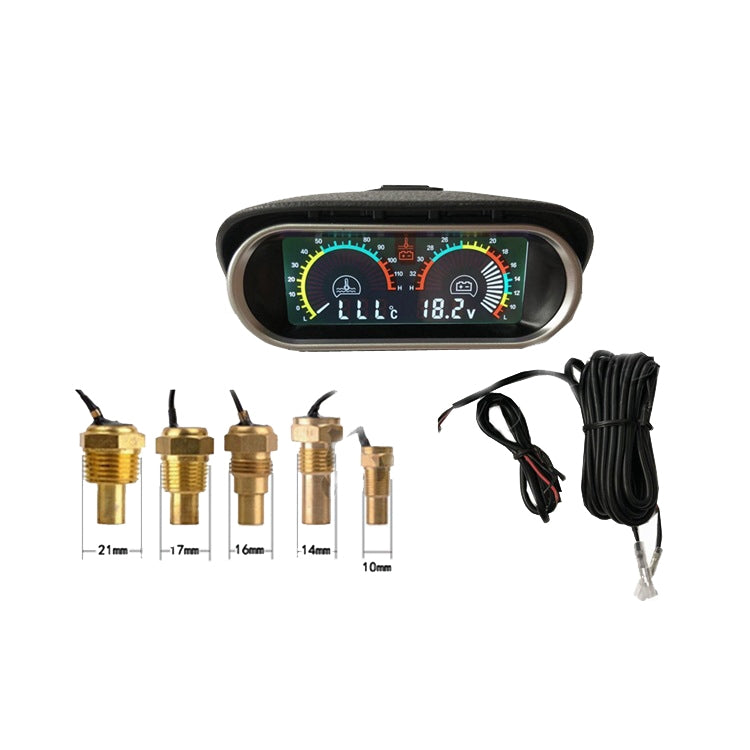 Agricultural Vehicle Car Modification Instrument, Style: Water Temperature (10mm) With Voltage - Clocks & Car Meters by PMC Jewellery | Online Shopping South Africa | PMC Jewellery | Buy Now Pay Later Mobicred