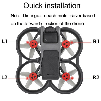 4 PCS / Set Sunnylife AT-MD475 Dust-proof Waterproof Aluminum Alloy Motor Cover For DJI Avata(Red) -  by PMC Jewellery | Online Shopping South Africa | PMC Jewellery