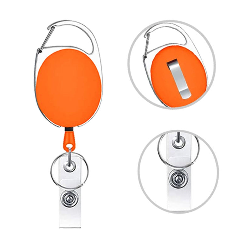 68cm Retractable Pull Badge Reel Zinc Alloy ID Lanyard Name Tag Card Badge Holder(Orange) - Name Card Holder by PMC Jewellery | Online Shopping South Africa | PMC Jewellery