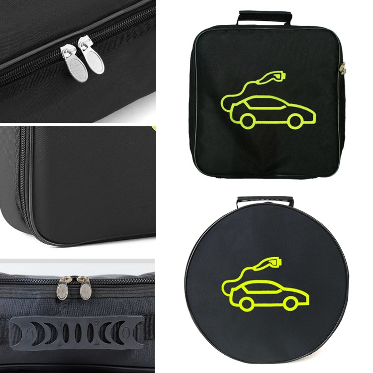 Car Charging Cable Storage Bag Carry Bag For Electric Vehicle Charger Plugs,Spec: Round  With Logo - EV Charger Accessories by PMC Jewellery | Online Shopping South Africa | PMC Jewellery