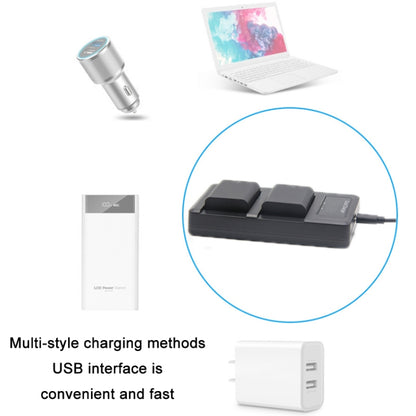 NP-FW50 Vertical Dual Charge SLR Camera Battery Charger - Battery USB Charger by PMC Jewellery | Online Shopping South Africa | PMC Jewellery