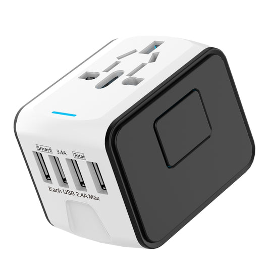 BMAX 199-04U Travel Multifunctional USB Converter 4 USB Universal Socket(White Black) - Extension Socket by BMAX | Online Shopping South Africa | PMC Jewellery | Buy Now Pay Later Mobicred