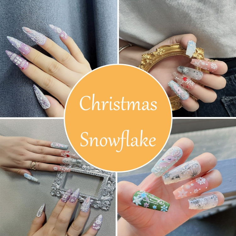 3 PCS 5D Embossed Nail Stickers Christmas Snowflake Elk Nail Stickers(5D-K122) - Nail Stickers by PMC Jewellery | Online Shopping South Africa | PMC Jewellery | Buy Now Pay Later Mobicred