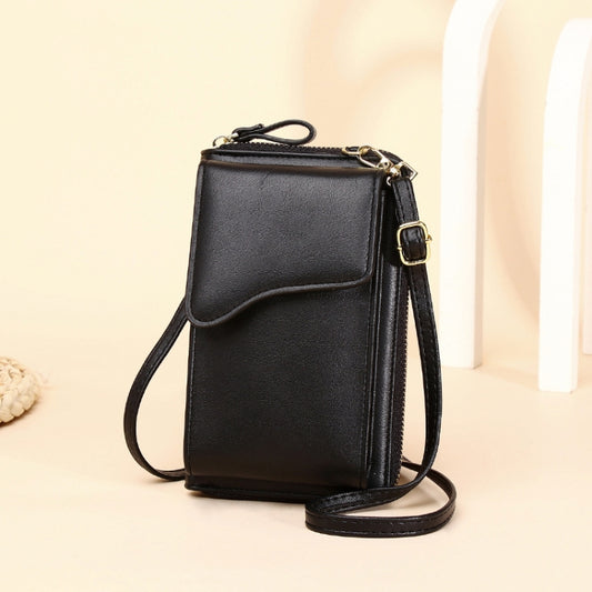 Shoulder Crossbody Bag Large Capacity Ladies Long Purse Mobile Phone Bag(Black) - Single-shoulder Bags by PMC Jewellery | Online Shopping South Africa | PMC Jewellery