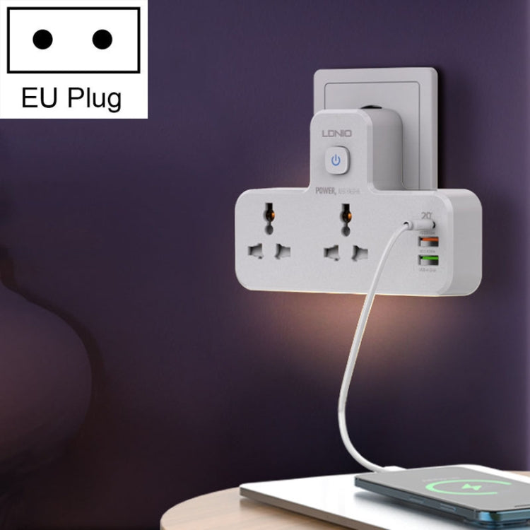 LDNIO SC2311 20W PD+QC 3.0 Multifunctional Home Fast Charging Socket with Night Light, Spec: EU Plug - Extension Socket by LDNIO | Online Shopping South Africa | PMC Jewellery | Buy Now Pay Later Mobicred