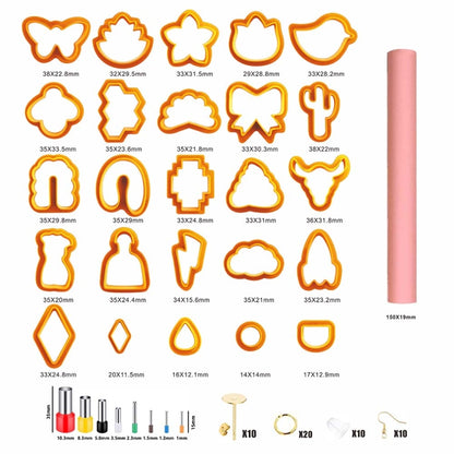 106-1 116 In 1 Clay Cutter Set DIY Clay Earring Mould Clay Earrings Making Tools(Orange) - Arts & Crafts by PMC Jewellery | Online Shopping South Africa | PMC Jewellery