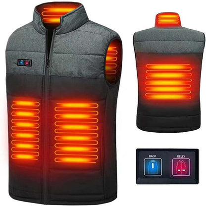 Heated Vest Electric Heating 3 Constant Temperature Warm Cotton Jacket, Size: XL(Red-4 Zones Heating) - Down Jacket by PMC Jewellery | Online Shopping South Africa | PMC Jewellery