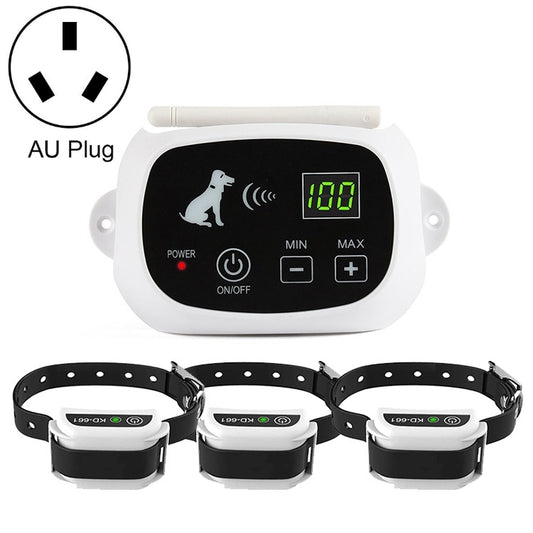 KD-661 500m Wireless Electric Dog Pet Fence Shock Collar,Spec: For Three Dog(AU Plug) - Training Aids by PMC Jewellery | Online Shopping South Africa | PMC Jewellery | Buy Now Pay Later Mobicred