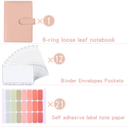 A5 Macaron Notebook PU Loose-leaf Cash Budget Handbook(Pink) - Notebooks by PMC Jewellery | Online Shopping South Africa | PMC Jewellery