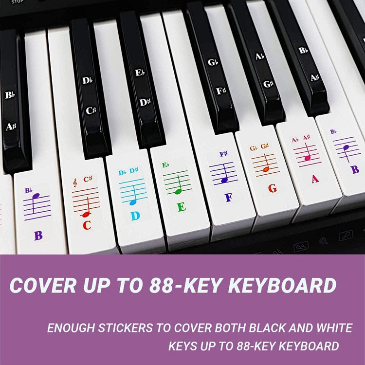 QT-0302 5PCS Children Piano Keyboard Color Stickers Musical Instrument Accessories - Keyboard Instruments by PMC Jewellery | Online Shopping South Africa | PMC Jewellery