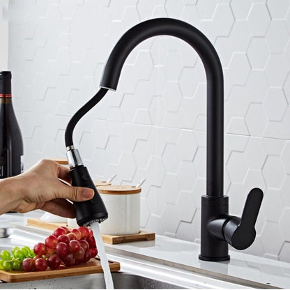 Kitchen Pull-out Faucet Stainless Steel Sink Telescopic Universal Faucet,Spec: CLH002 Black - Faucets & Accessories by PMC Jewellery | Online Shopping South Africa | PMC Jewellery